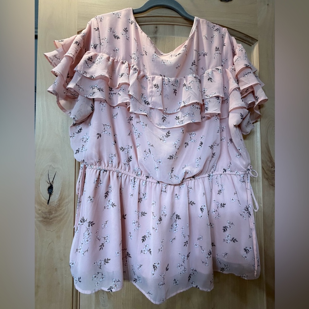 Lane Bryant Pink Floral Blouse